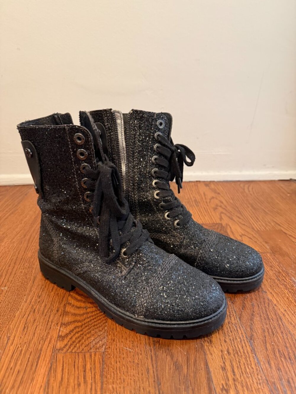 Zadig & Voltaire Glitter Combat Boots
